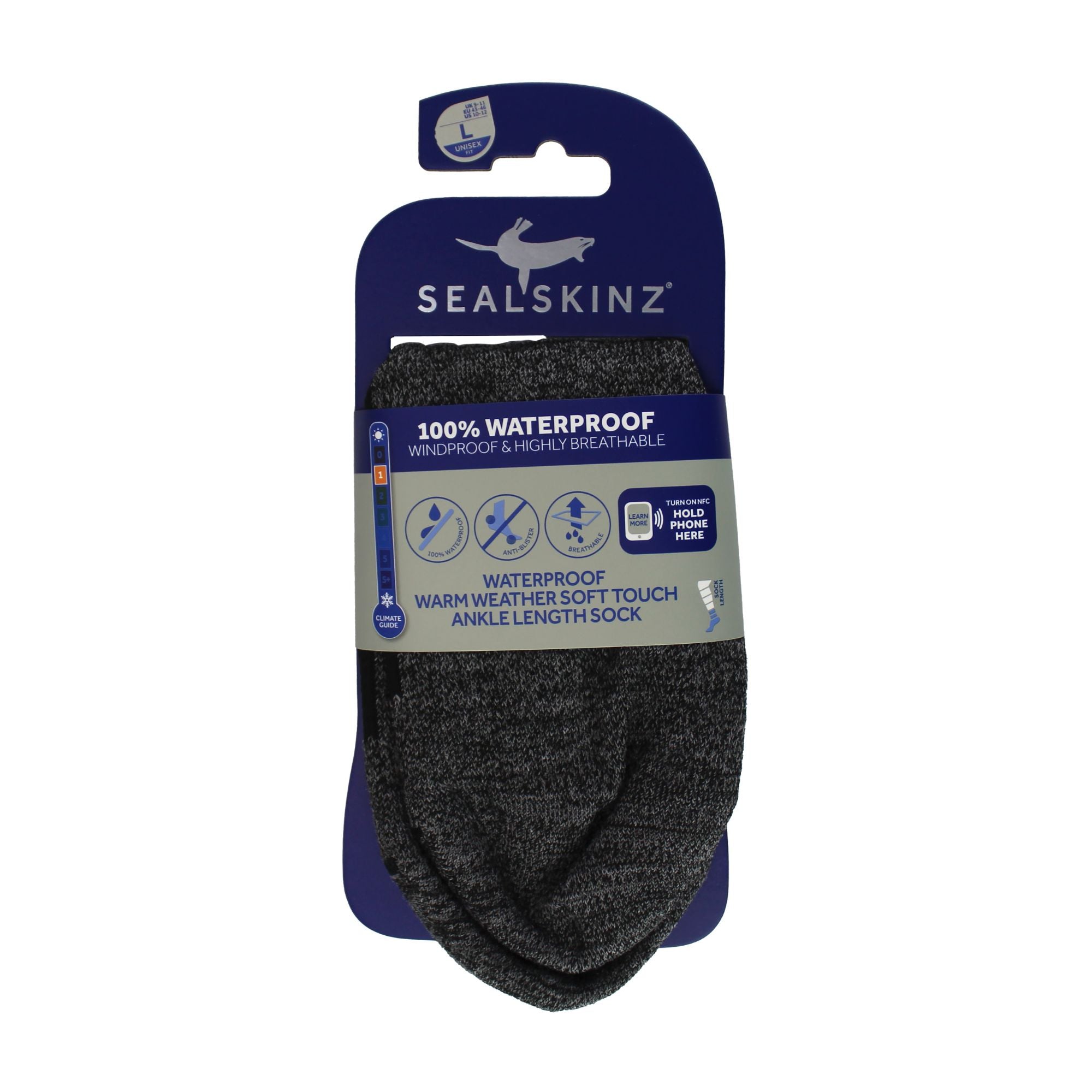 1 Pack Mens Waterproof Warm Weather Soft Touch Ankle Socks