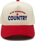 2Tone Vintage Snapback Hat - Play Somethin' Country - Red/Bg