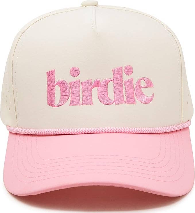 Laser Cut Golf Rope Cap - Birdie - Pink/Beige
