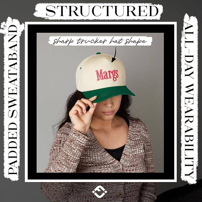 2-Tone Trucker Cap - Margs - Green/Beige
