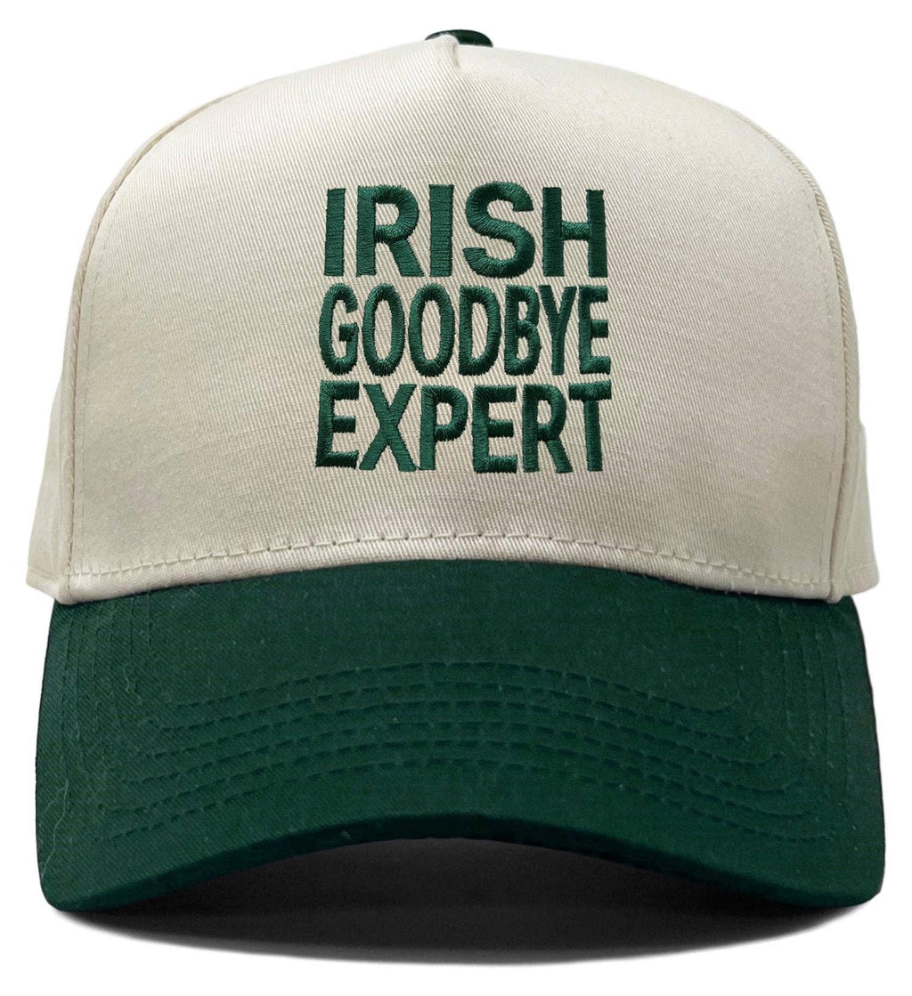 Two Tone Cap - Irish Goodbye Expert - Green/Beige