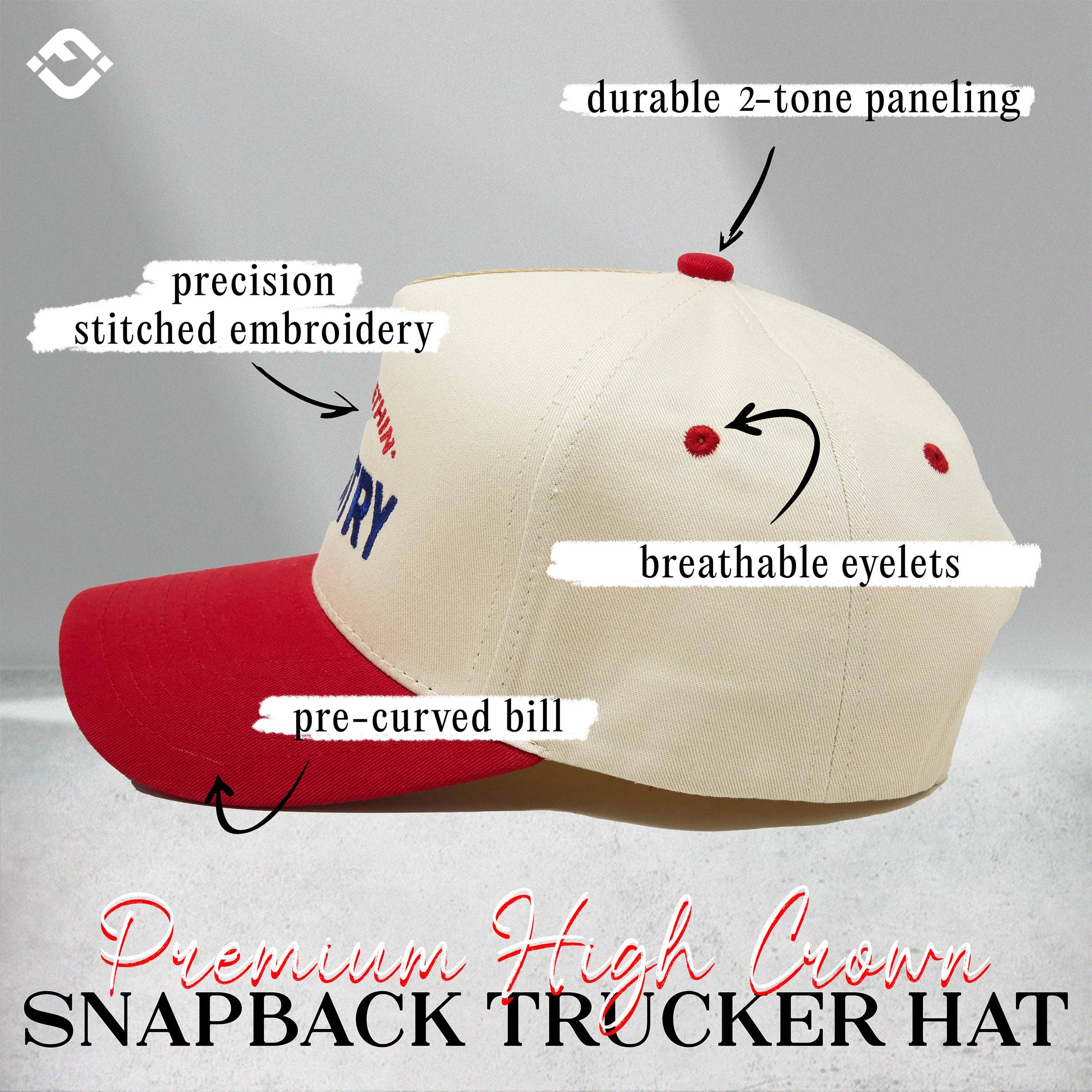 2Tone Vintage Snapback Hat - Play Somethin' Country - Red/Bg