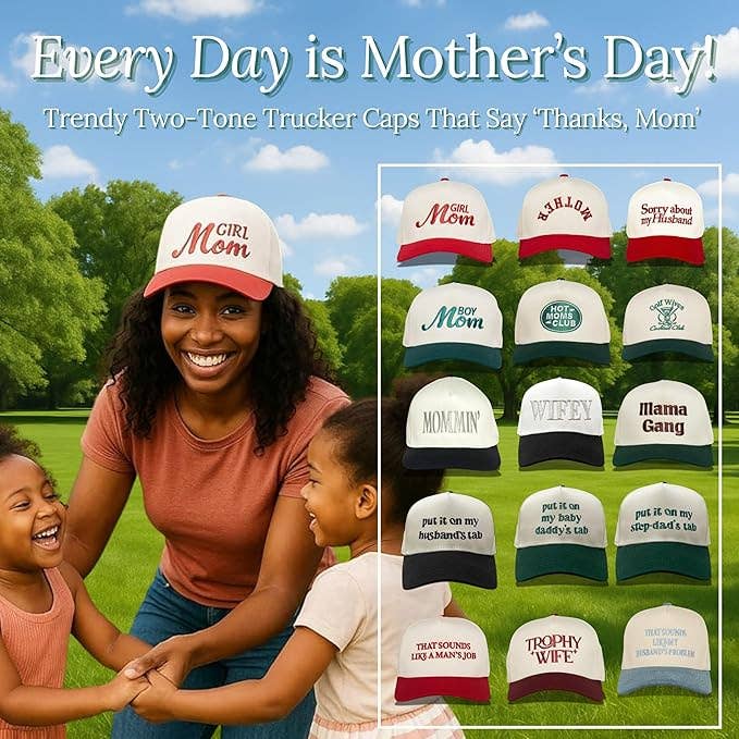 Two Tone Cap - Hot Mom's Club - Green/Beige