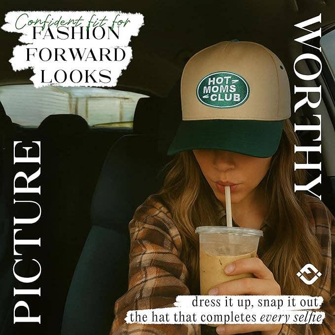 Two Tone Cap - Hot Mom's Club - Green/Beige