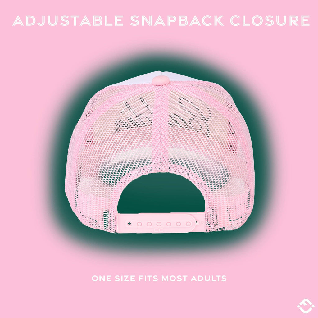 Foam Snapback Trucker Hat - Caddie - White/Light Pink