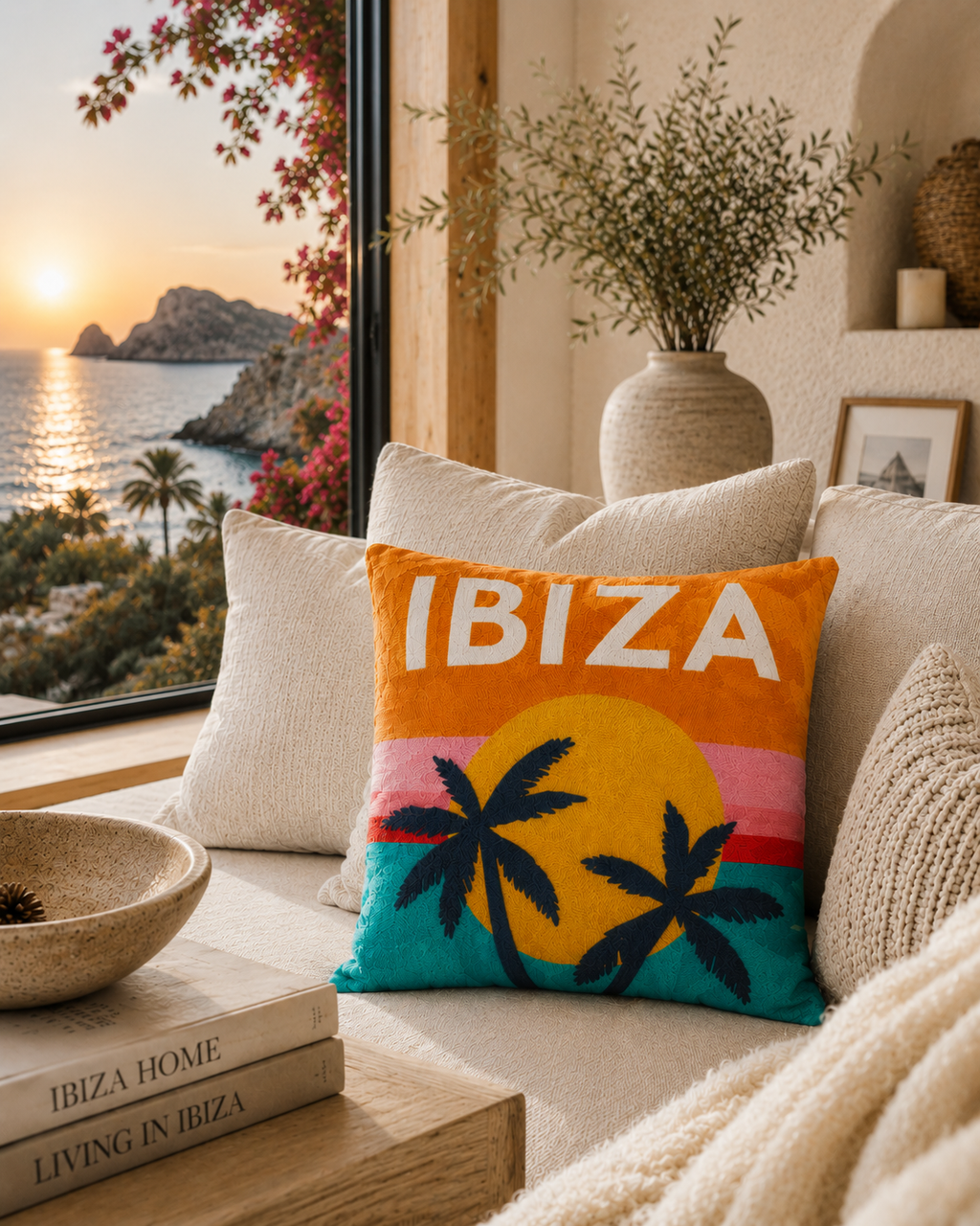 Ibiza - Needlepoint Travel Inspired Pillow