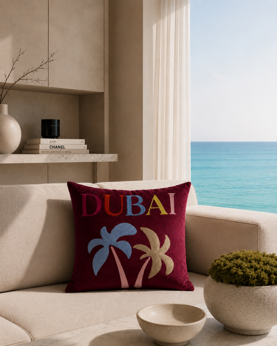 Dubai - Needlepoint Travel Inspired Pillow