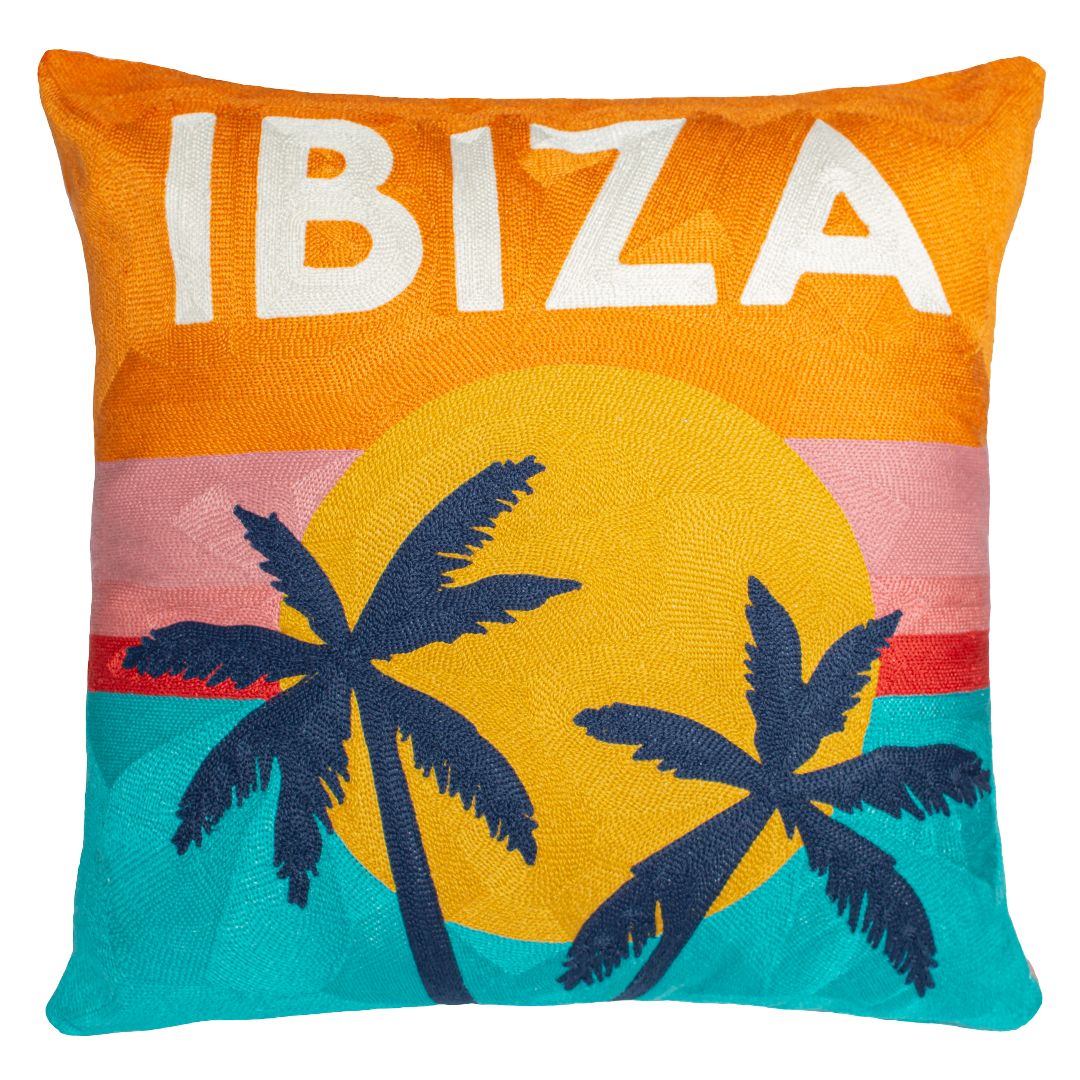 Ibiza - Needlepoint Travel Inspired Pillow