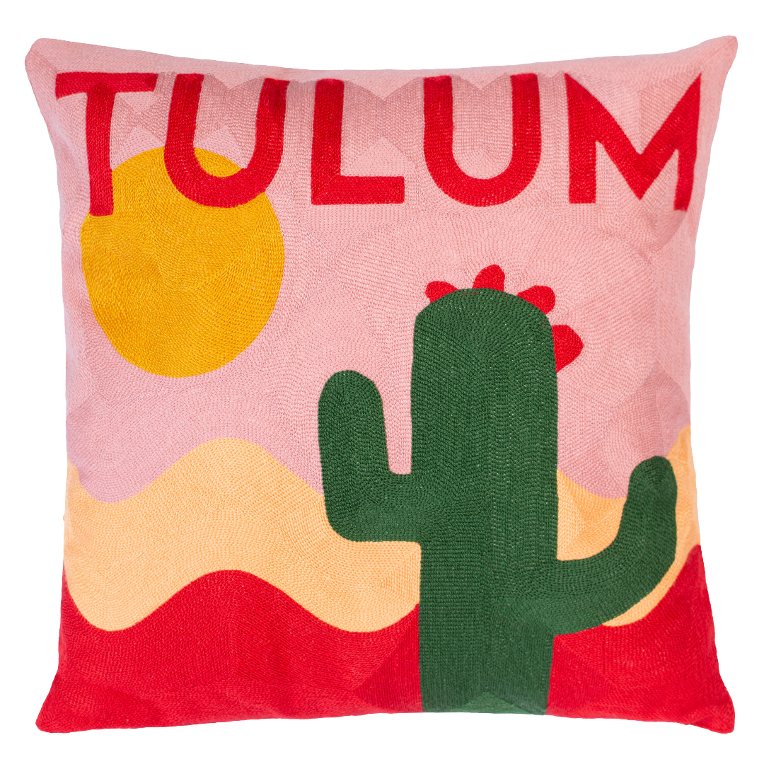 Tulum - Needlepoint Travel Inspired Pillow