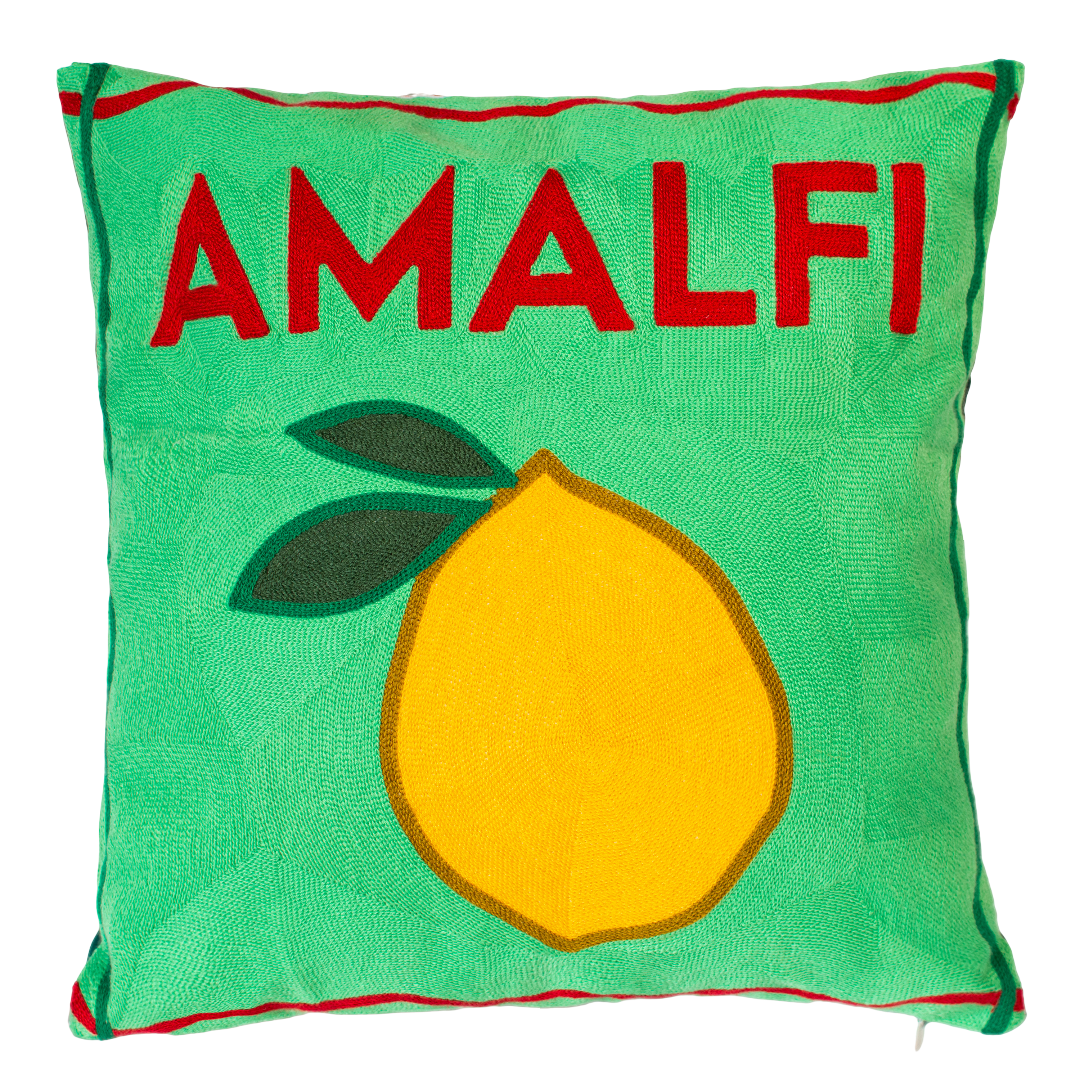 Amalfi - Needlepoint Travel Inspired Pillow