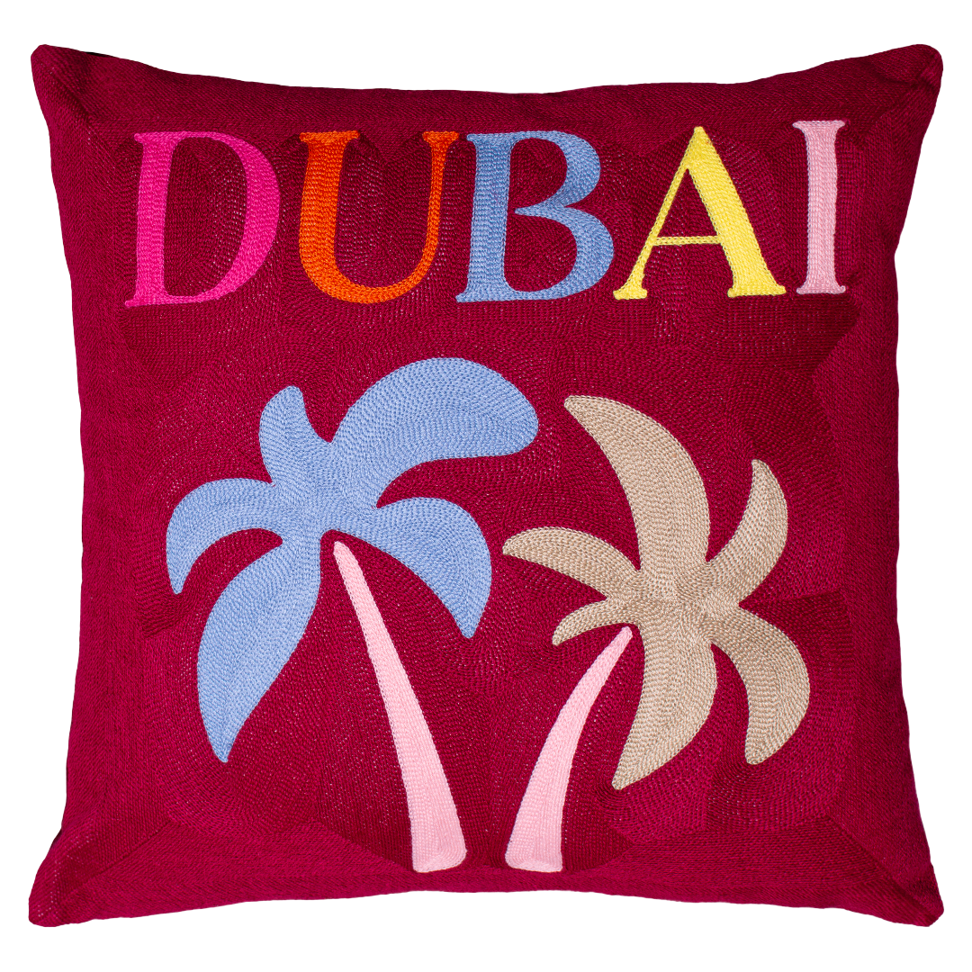 Dubai - Needlepoint Travel Inspired Pillow