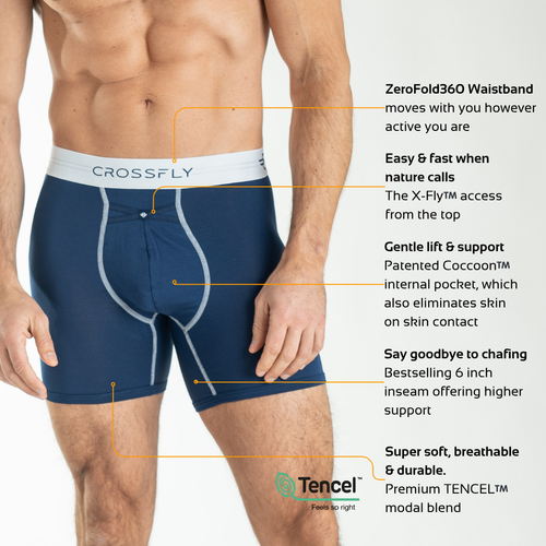 3-Pack: IKON X Men's 6" Boxers - Navy/White