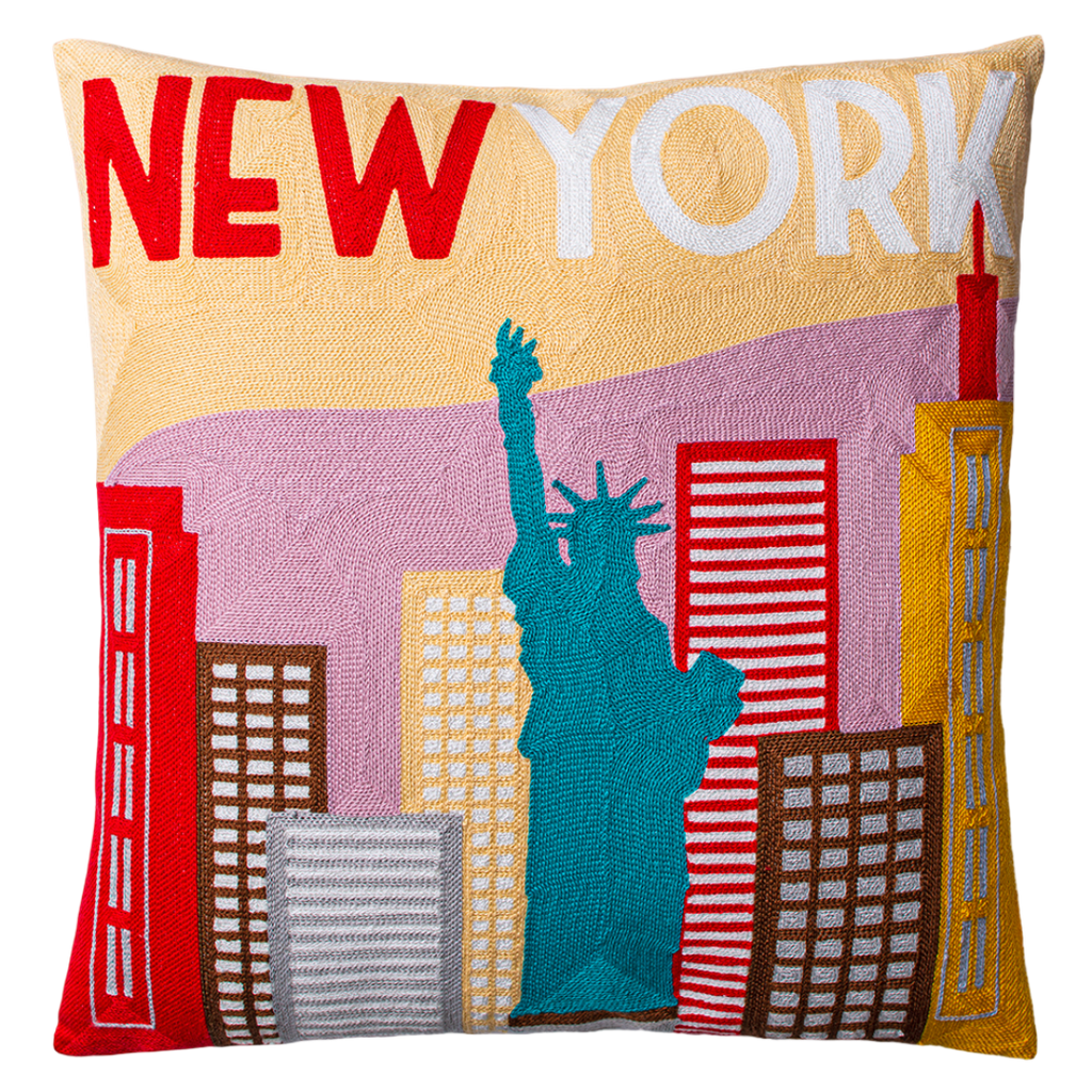 New York - Needlepoint Travel Inspired Pillow