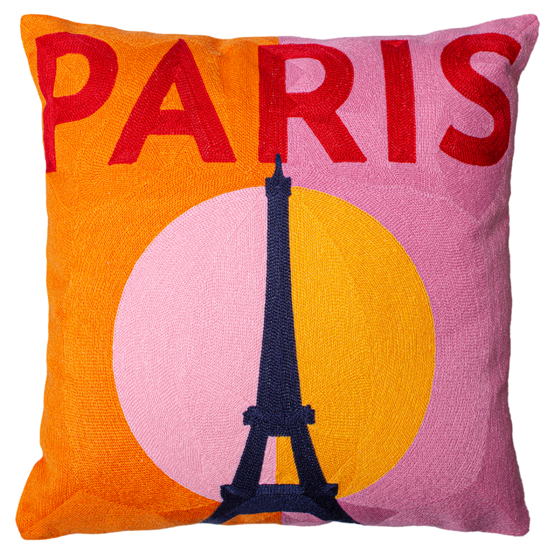 Paris - Needlepoint Travel Inspired Pillow