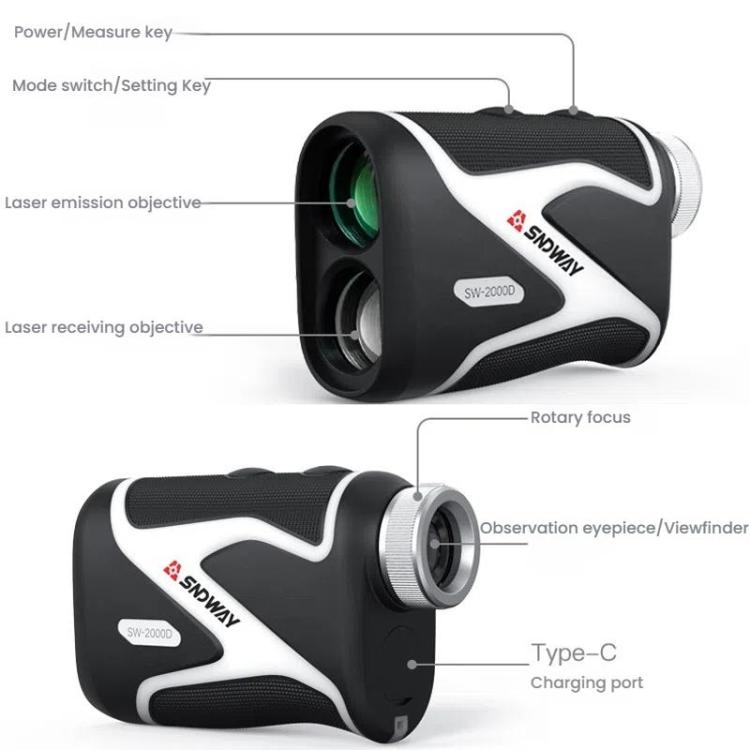 SNDWAY SW-1500D 1500M Handheld OLED Rangefinder Telescope Golf Rangefinder