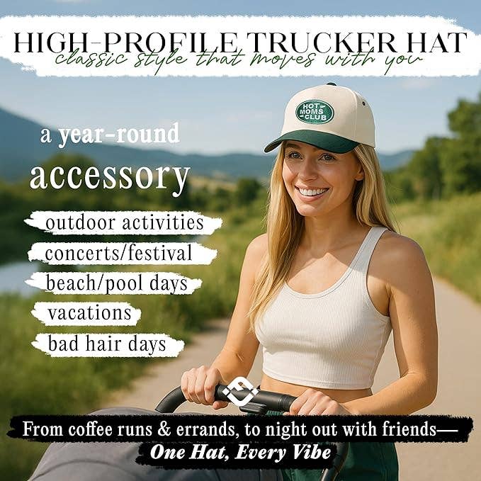Two Tone Cap - Hot Mom's Club - Green/Beige