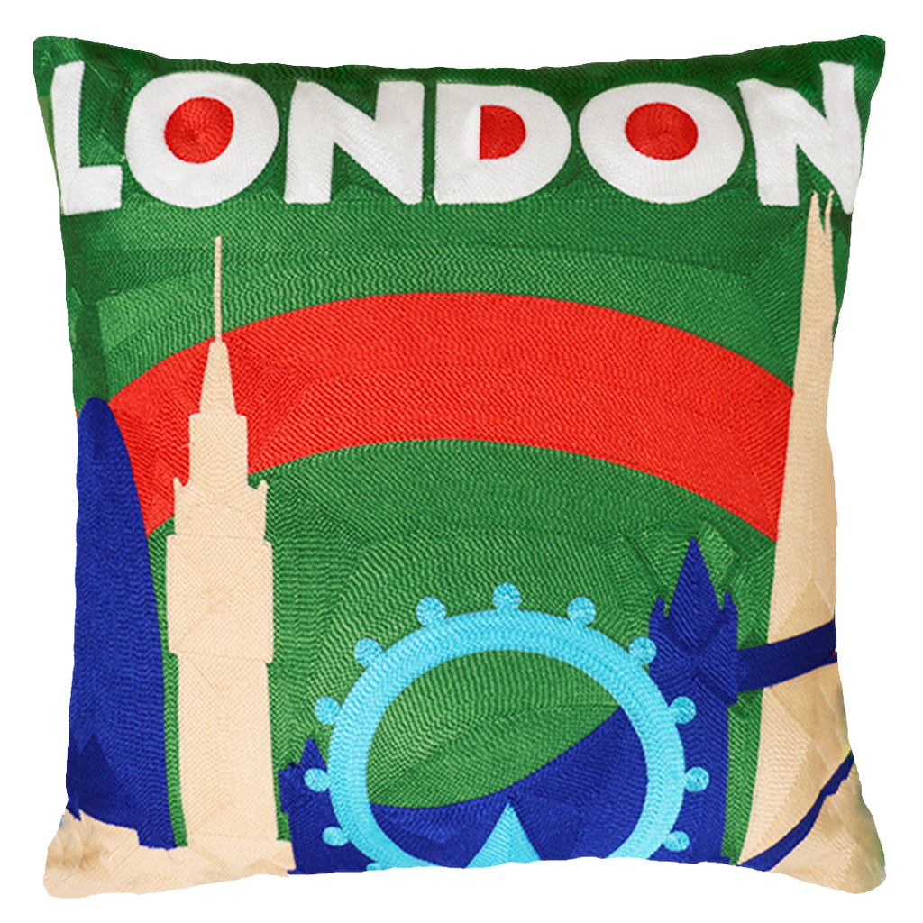 London - Needlepoint Travel Inspired Pillow