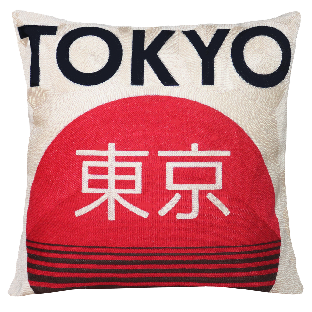 Tokyo - Needlepoint Travel Inspired Pillow