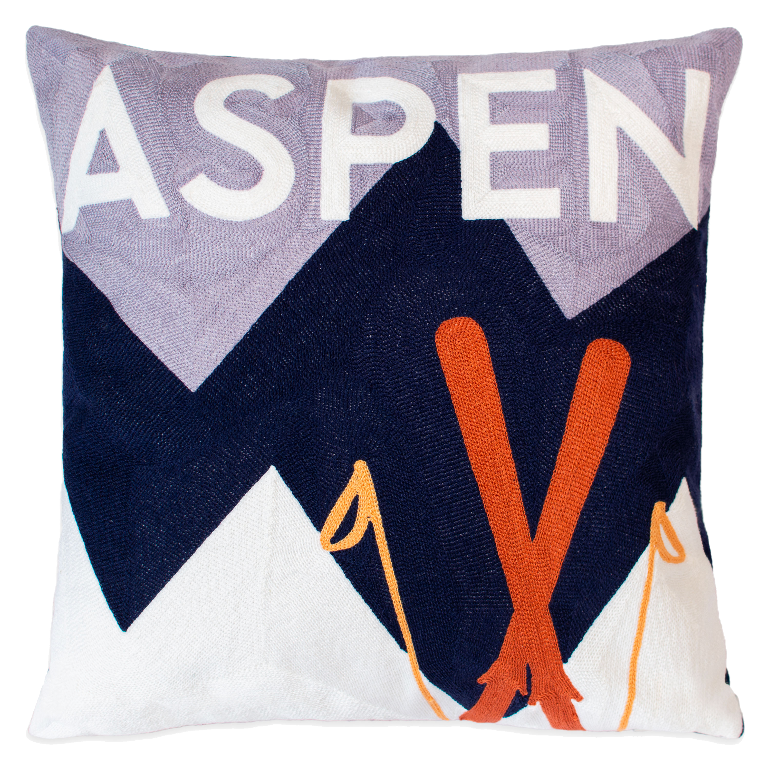 Aspen - Needlepoint Travel Inspired Pillow